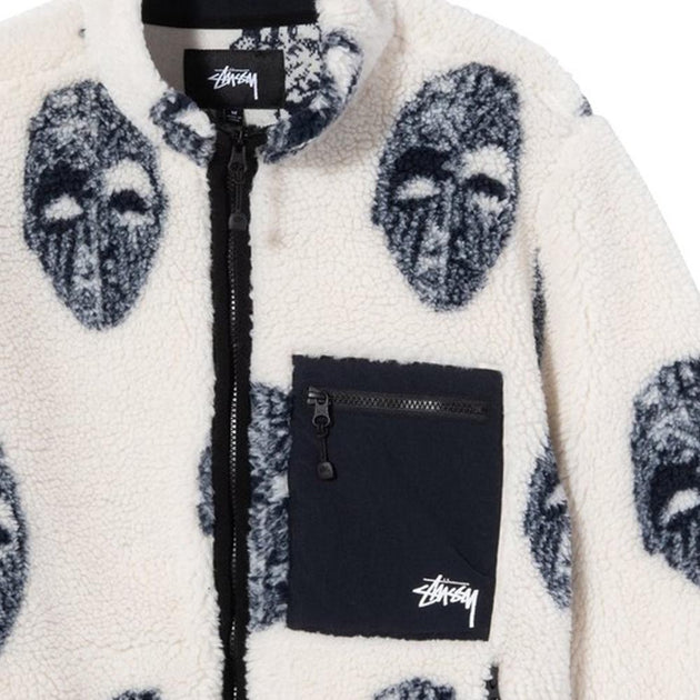 STUSSY - MASK JACQUARD SHERPA NATURAL – RADIOLONDRA