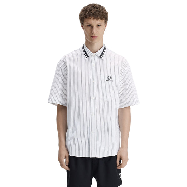 FRED PERRY Pinstripe Short Sleeve Shirt