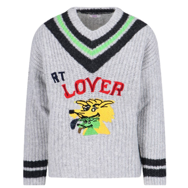 ERL Unisex Hurt Lover Varsity VneckKnit