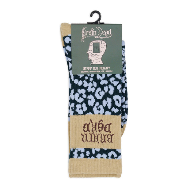BRAIN DEAD Paneled Logo Crew Socks