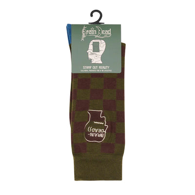 BRAIN DEAD Logo Head Crew Socks