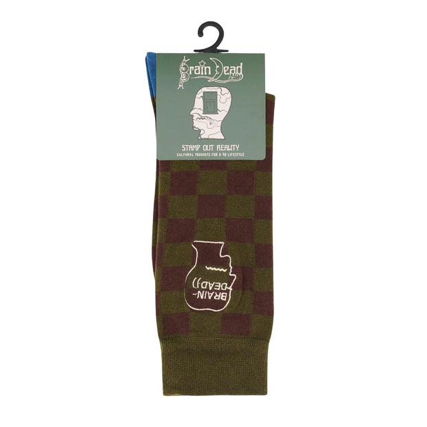 BRAIN DEAD Logo Head Crew Socks