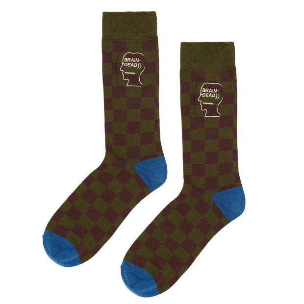 BRAIN DEAD Logo Head Crew Socks