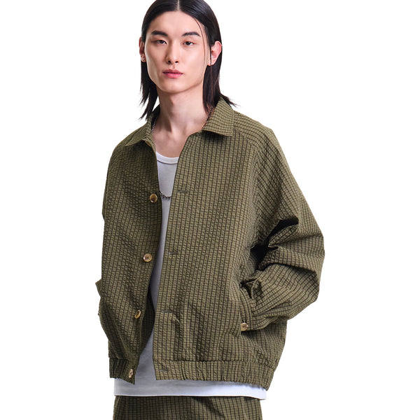 MERELY MADE Premium Bubble Check Raglan Blouson