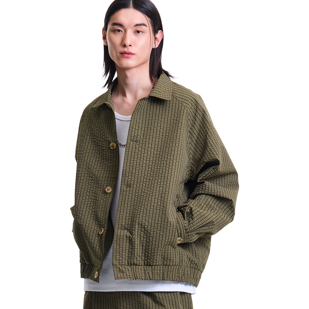 MERELY MADE Premium Bubble Check Raglan Blouson