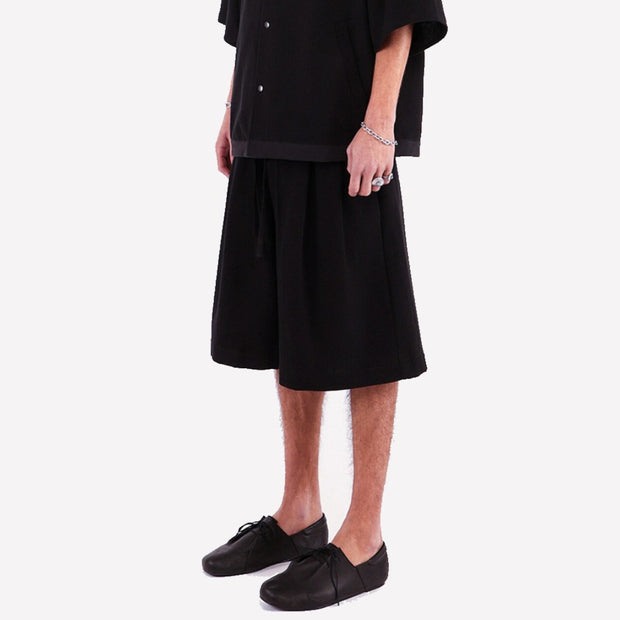 MERELY MADE Dobby Cotton Wide Cropped Pant