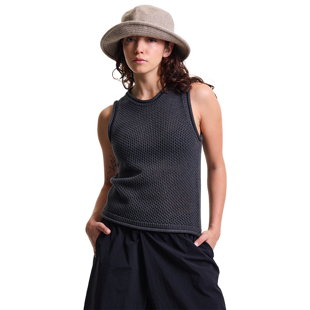 MERELY MADE Premium Melange Netting Knit Sleeveless