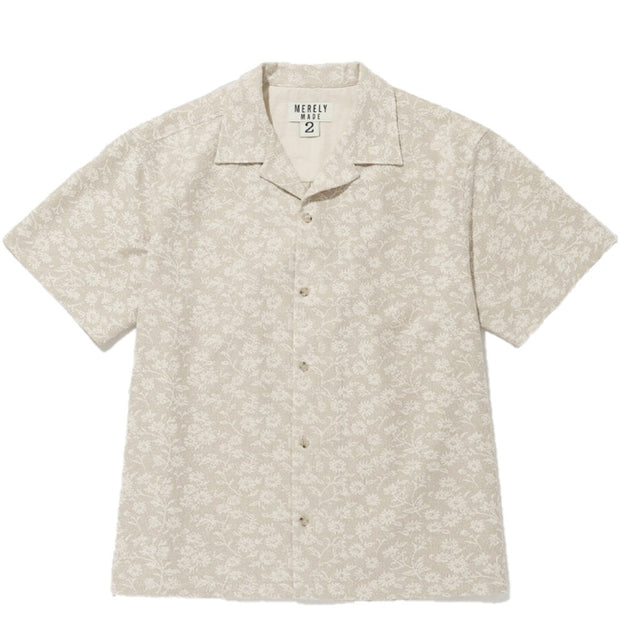 MERELY MADE Flower Jacquard Cuban Collar Shirt