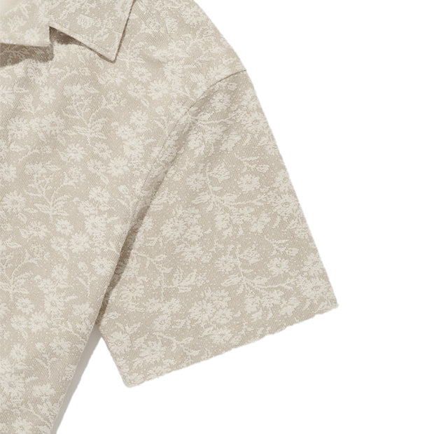 MERELY MADE Flower Jacquard Cuban Collar Shirt