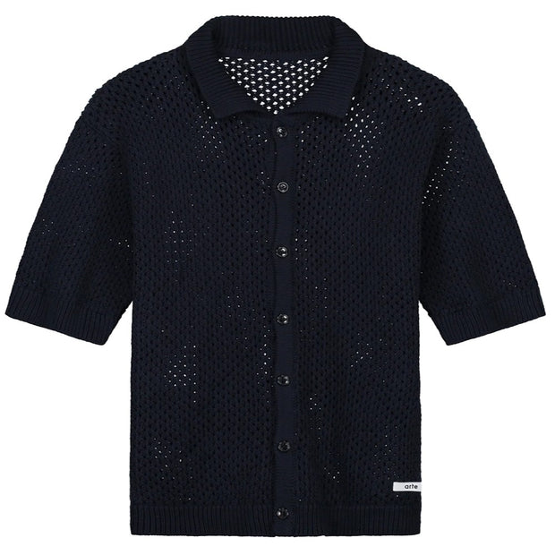 ARTE  Crochet Knit Button Shirt