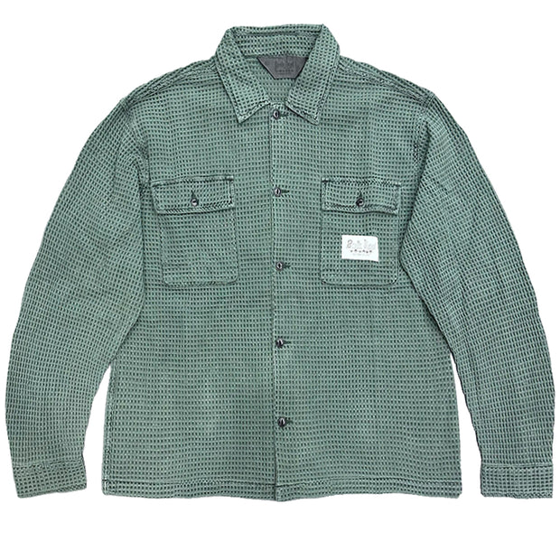 BRAIN DEAD Waffle Button Front Shirt