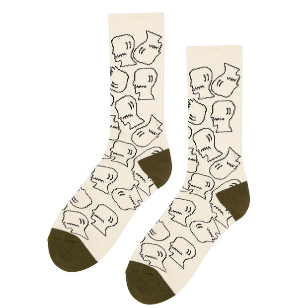BRAIN DEAD Logo Head Crew Socks