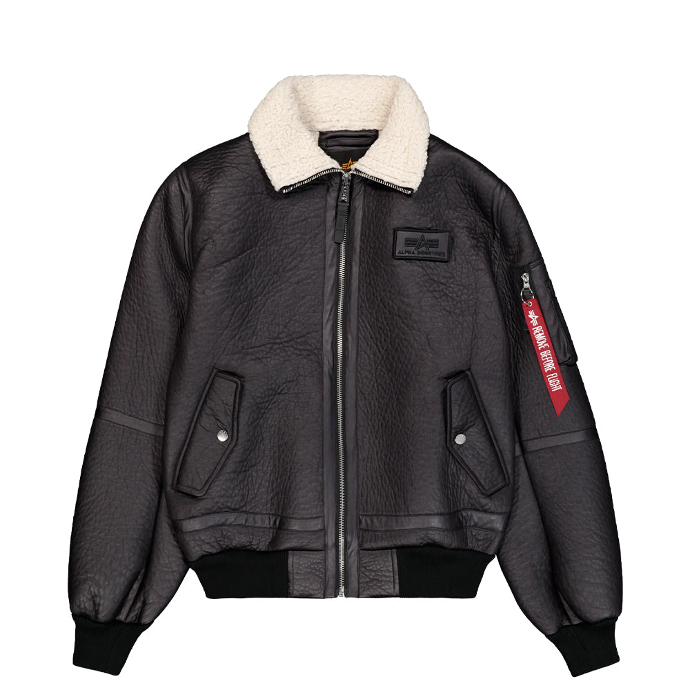 ALPHA INDUSTRIES B-15-3 Faux Leather Bomber Jacket