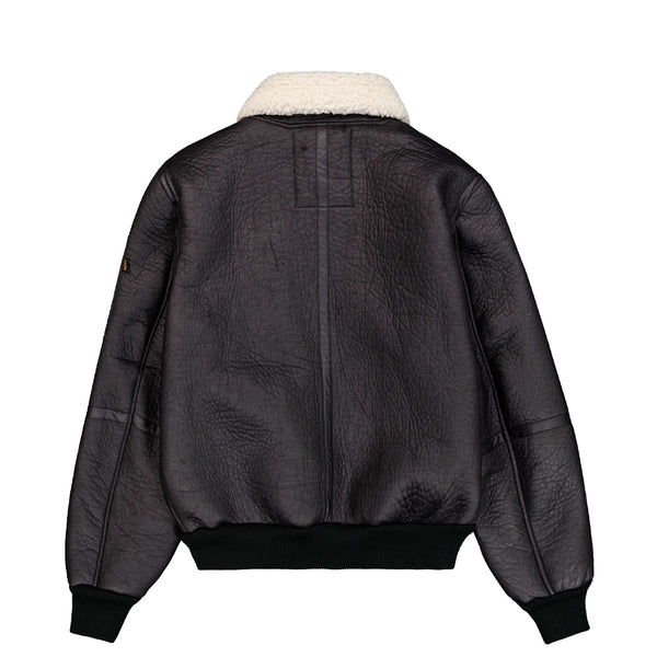 ALPHA INDUSTRIES B-15-3 Faux Leather Bomber Jacket