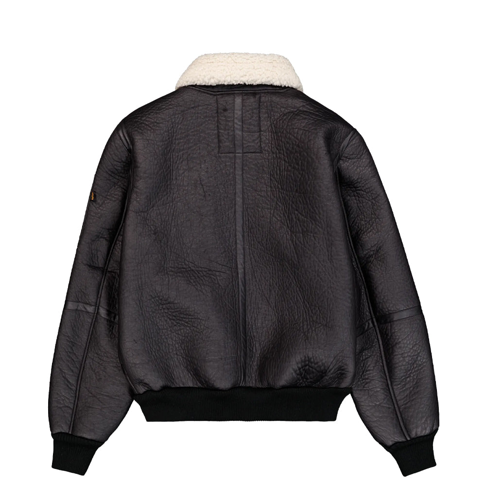 ALPHA INDUSTRIES B-15-3 Faux Leather Bomber Jacket