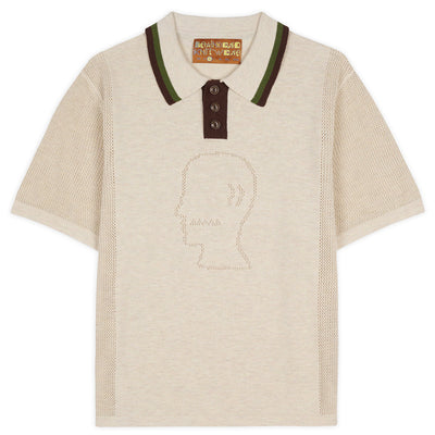 BRAIN DEAD Logo Head Pointelle Polo