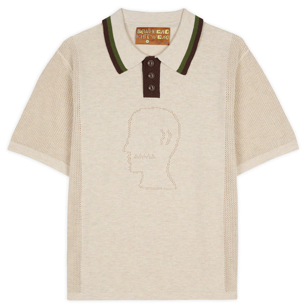 BRAIN DEAD Logo Head Pointelle Polo