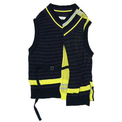 FACETASM Layered Mesh Knit Vest