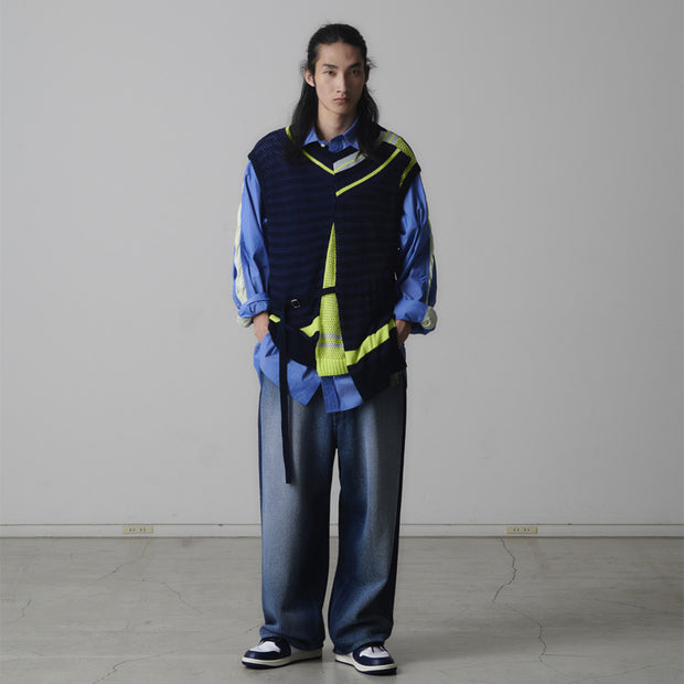 FACETASM Layered Mesh Knit Vest