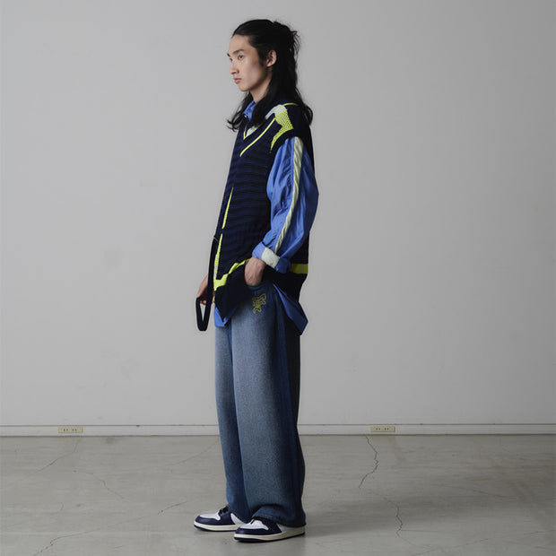 FACETASM Layered Mesh Knit Vest