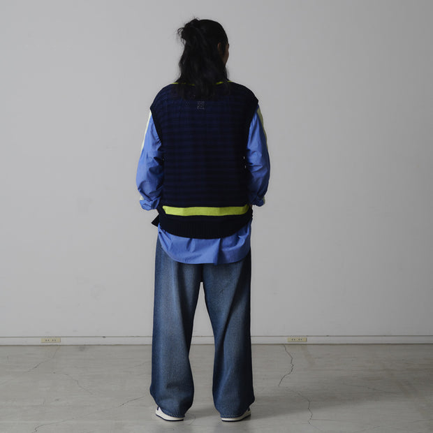 FACETASM Layered Mesh Knit Vest