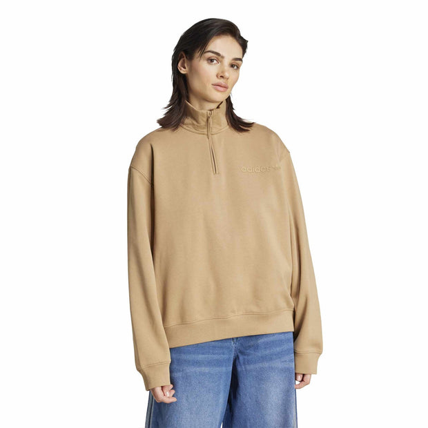 ADIDAS Essentials Linear Quarter-Zip Oversized Sweatshirt