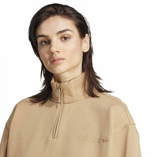 ADIDAS Essentials Linear Quarter-Zip Oversized Sweatshirt