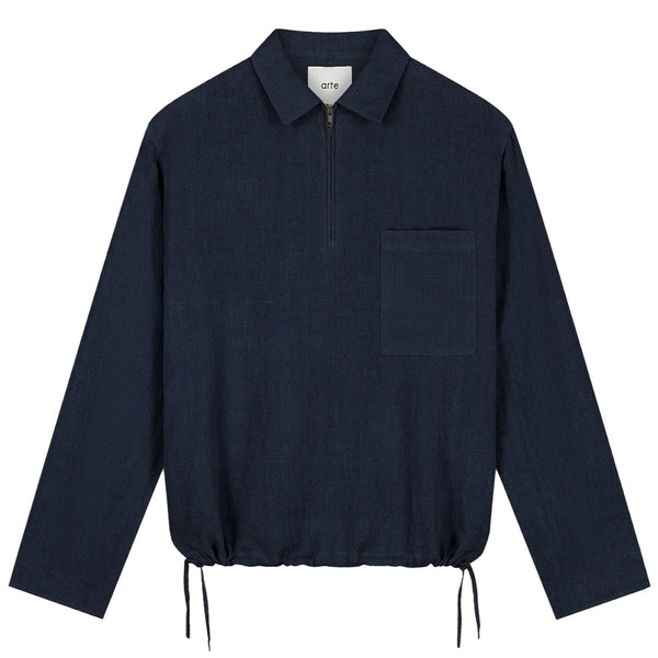 ARTE  Linen Quarter Zip Pullover