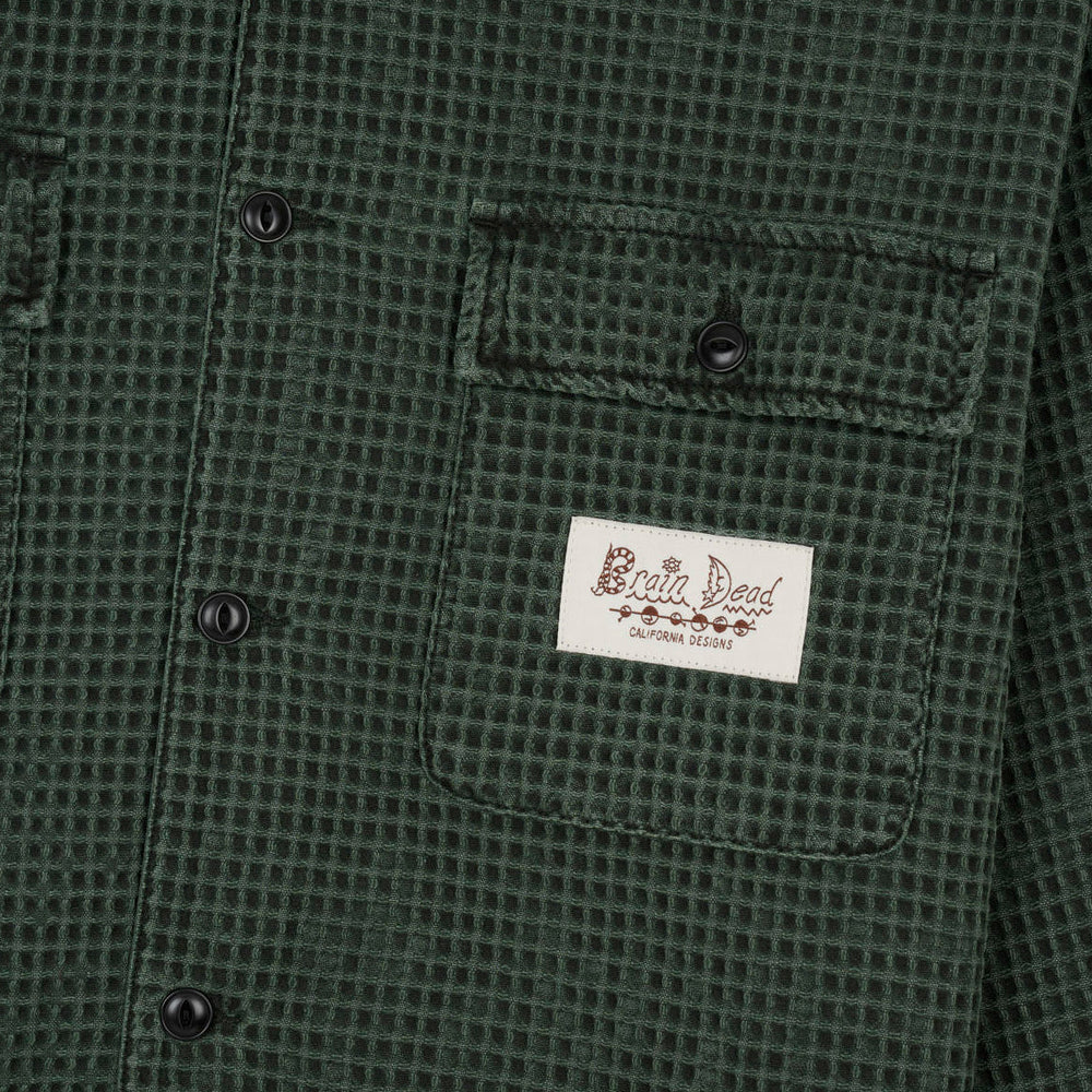 BRAIN DEAD Waffle Button Front Shirt