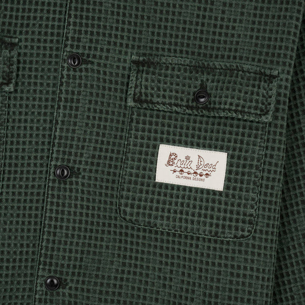 BRAIN DEAD Waffle Button Front Shirt